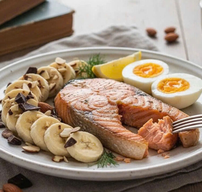 Các món ăn hỗ trợ sản xuất dopamine có tác dụng thư giãn. Ảnh được tạo bởi AI