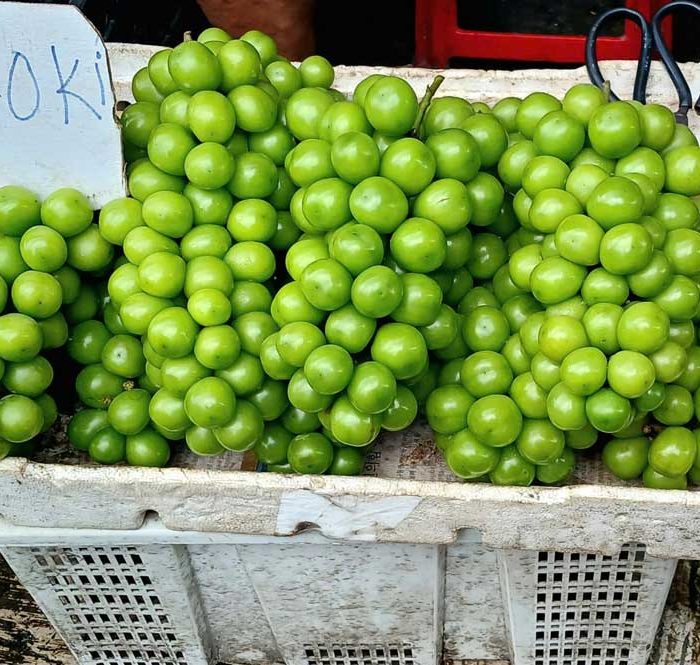 Nho mẫu đơn được bán tại chợ ở TP HCM trong tháng 8. Ảnh: Thi Hà
